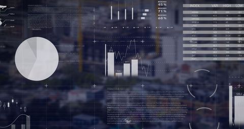 Digital Business Infographic Overlaying Modern Cityscape - Download Free Stock Images Pikwizard.com