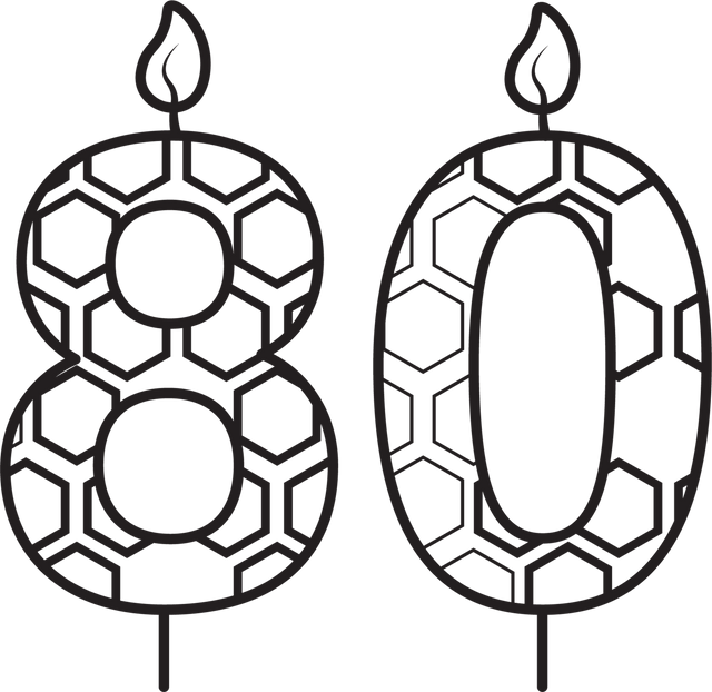 Black 80 Birthday Candle Pattern Transparent Design - Download Free Stock Videos Pikwizard.com