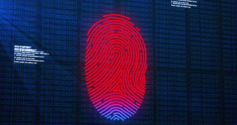 Digital Fingerprint Security with Binary Background - Download Free Stock Images Pikwizard.com