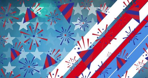 American flag elements with patriotic stars and stripes background