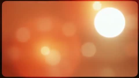 Vibrant Orange Bokeh Lights with Floating Illuminated Orbs