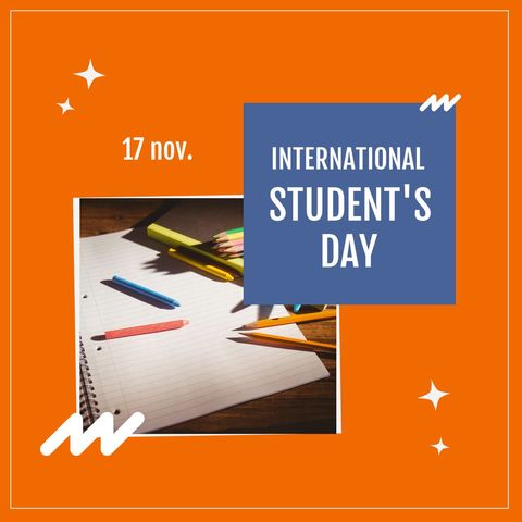 international students' day celebration concept with school supplies - Download Free Stock Templates Pikwizard.com