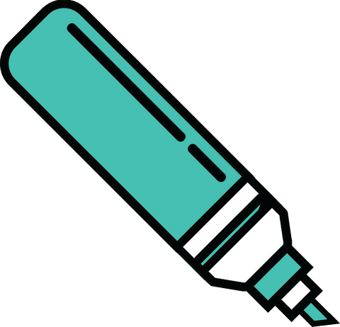Blue Marker Illustrative Icon on Transparent Background