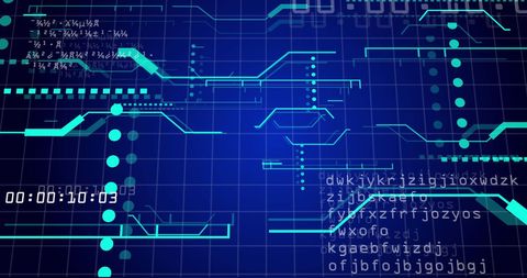 Futuristic Digital Circuitry with Data Processing Elements on Blue Background - Download Free Stock Images Pikwizard.com