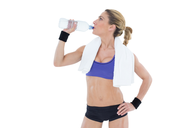 Transparent Background Fit Blonde Drinking Water After Exercise - Download Free Stock Videos Pikwizard.com