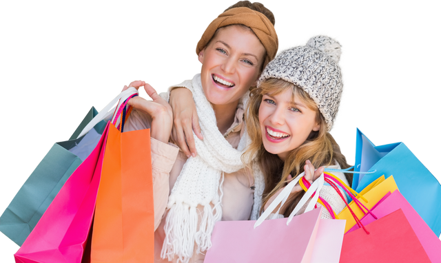 Smiling Women Holding Colorful Shopping Bags on Transparent Background - Download Free Stock Videos Pikwizard.com