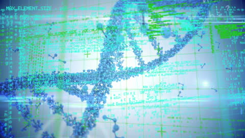 DNA Strand Digital Data Processing Animation
