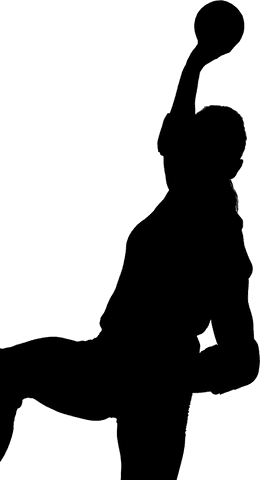 Transparent Silhouette of Female Handball Player in Action