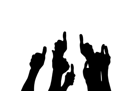 Digital silhouette thumbs up transparent illustration