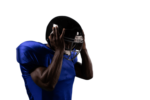 transparent football player adjusting helmet - Download Free Stock Videos Pikwizard.com