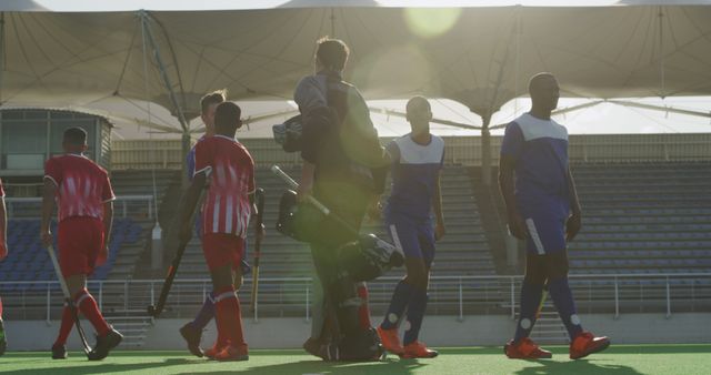 Soccer Players and Film Crew on Field during Sundown - Download Free Stock Images Pikwizard.com