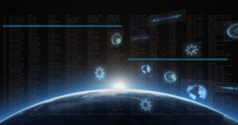 Futuristic Global Data Networking with Digital Overlay - Download Free Stock Images Pikwizard.com