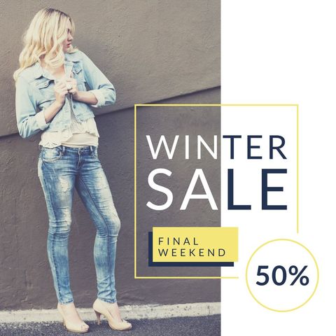 Urban Fashion Winter Sale Promotion with Stylish Woman