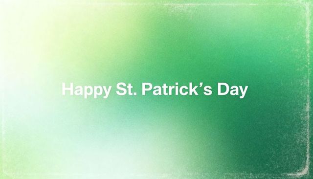 Happy st. Patrick's day minimalist greeting with bold white text on emerald gradient