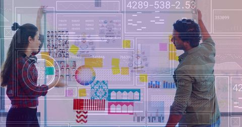 Diverse Business Team Analyzing Digital Financial Data on Transparent Screen - Download Free Stock Images Pikwizard.com