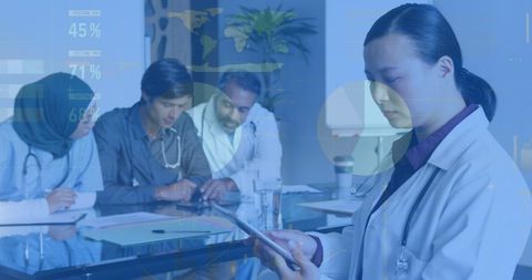 Healthcare Technology Professionals Reviewing Digital Data Reports