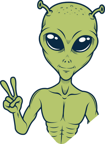 friendly green alien with peace gesture transparent background - Download Free Stock Videos Pikwizard.com