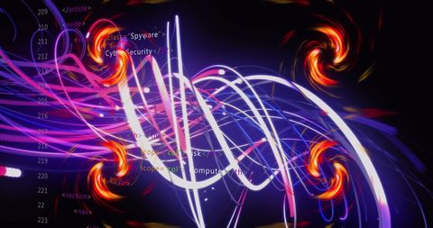 Abstract Data Processing with Neon and Digital Swirls - Download Free Stock Images Pikwizard.com