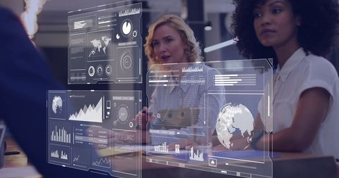 Digital Data Interface in Multicultural Business Collaborating Space - Download Free Stock Images Pikwizard.com
