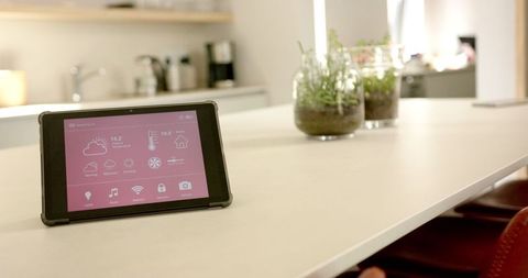 Modern Smart Home Interface on Kitchen Counter - Download Free Stock Images Pikwizard.com