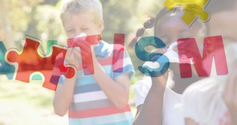 Autism Awareness Concept with Children Sneezing Outdoors - Download Free Stock Images Pikwizard.com