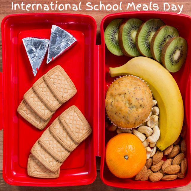 Healthy Packed Lunchbox for International School Meals Day - Download Free Stock Templates Pikwizard.com