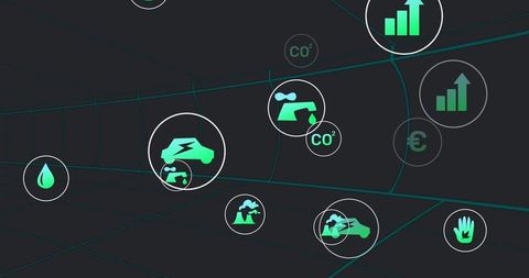 Futuristic digital energy and finance interface
