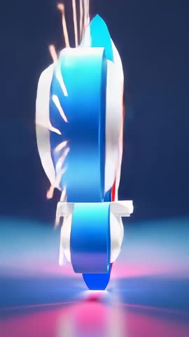 Rotating fleur-de-lis emblem emitting sparks on reflective stage vertical animation for branding