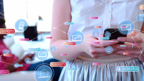 Businesswoman Utilizing Digital Network with Smartphone