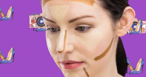 Fashion and beauty digital background with contouring