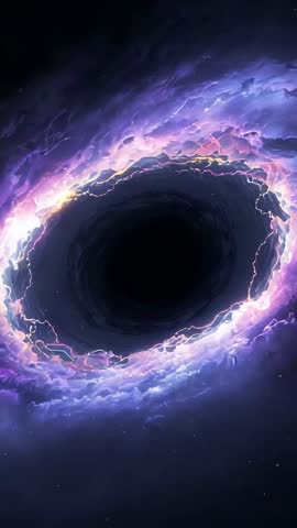 Rotating Cosmic Vortex Emitting Electric Arcs Vertical Space Nebula Loop