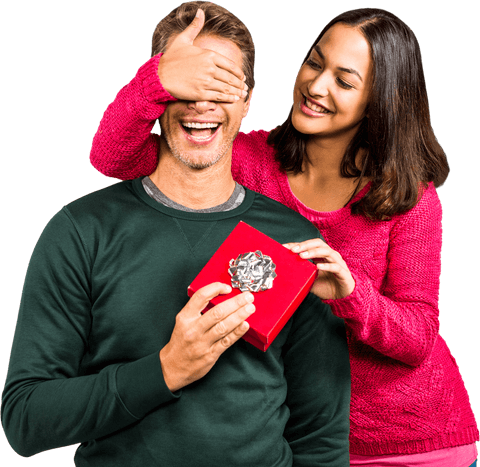 girlfriend surprising boyfriend with gift background transparent - Download Free Stock Videos Pikwizard.com
