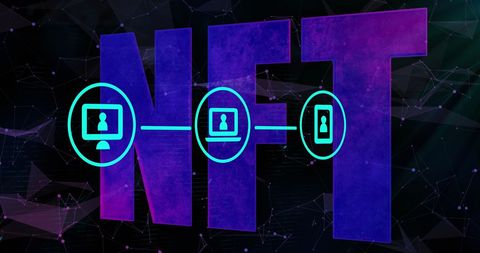 digital nft network concept with blockchain art icons - Download Free Stock Images Pikwizard.com