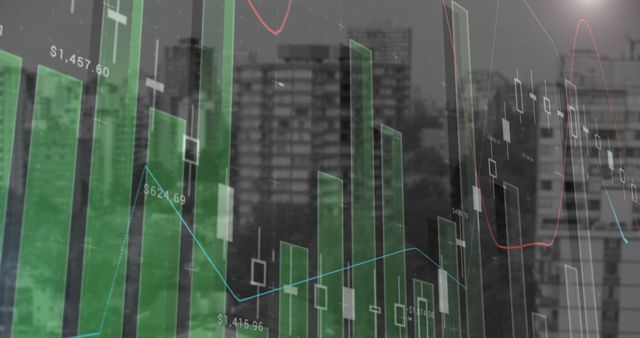 Digital Financial Data on Modern Cityscape Background - Download Free Stock Images Pikwizard.com