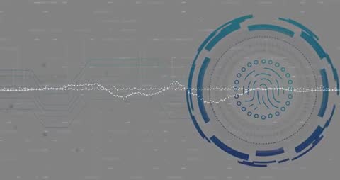 Futuristic Digital Security Interface with Fingerprint Access