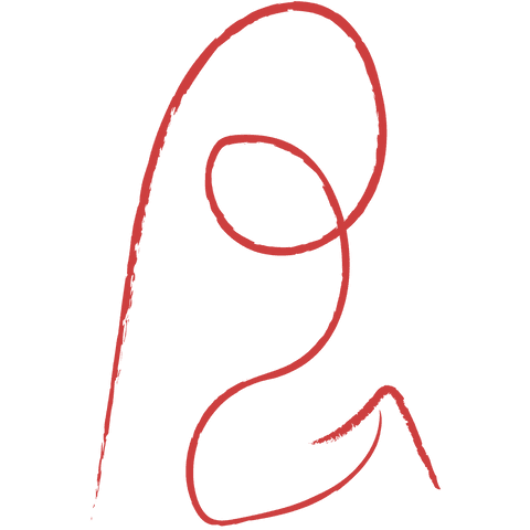 Digital illustration of curved red arrow on transparent background