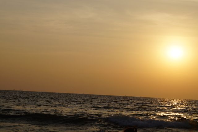 Tranquil Sunset Over Ocean Horizon - Download Free Stock Photos Pikwizard.com