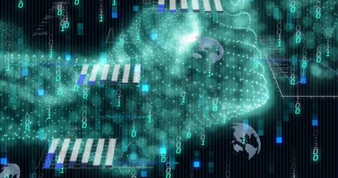 Wave Pattern of Binary Codes with World Maps and Graphs Overlay - Download Free Stock Images Pikwizard.com