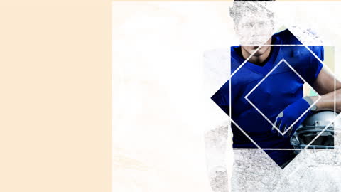 Abstract Animation with Geometric Shapes and Rugby Athlete