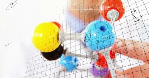 Scientific concepts with mathematical formula overlay