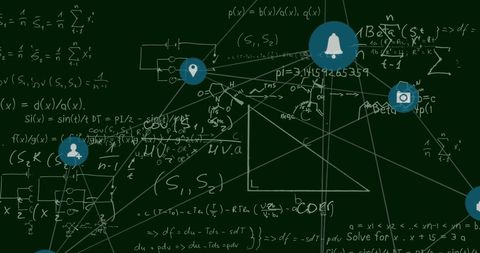 Digital Interface Overlay on Mathematical Equations - Download Free Stock Images Pikwizard.com
