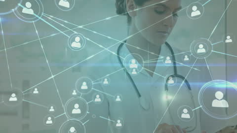 Doctor Connecting Globally via Digital Interface Technology