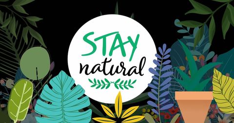 Sustainability concept with bold nature graphics