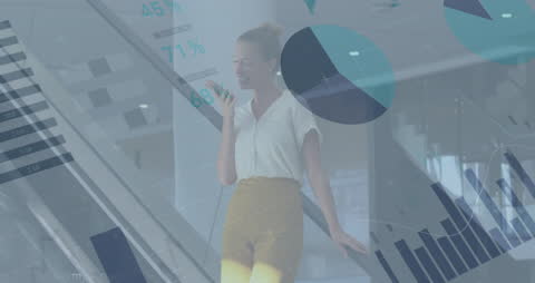 Businesswoman Engaged With Digital Data on Smartphone