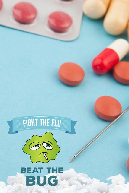 Digital composite of Fight the flu design