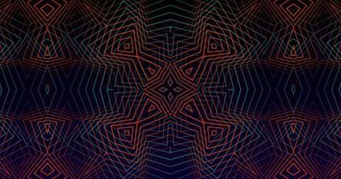 Glowing Kaleidoscopic Abstract Shapes with Hypnotic Motion