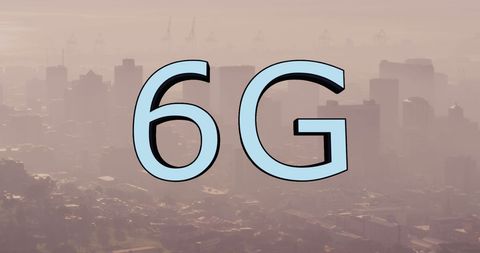 6G Technology Concept Over Futuristic Cityscape