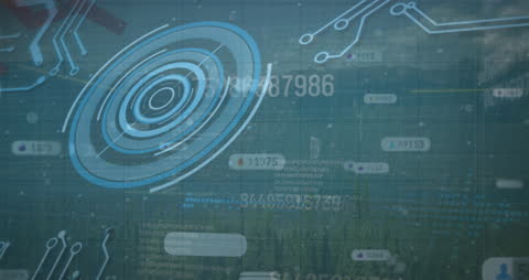 Futuristic Technology Concept with Data Processing and Digital Interface