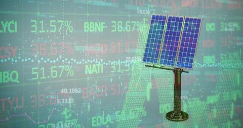 Solar Panel with Financial Data Visualization Concept - Download Free Stock Images Pikwizard.com