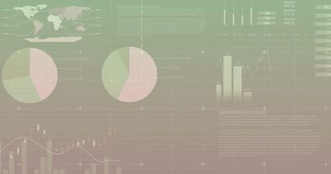 Abstract infographic dashboard with world map and data charts